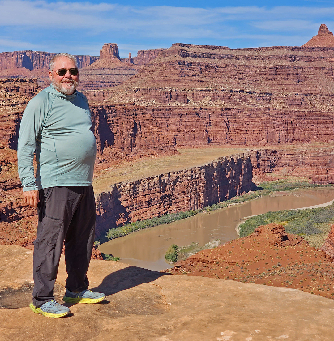 photo: Bob at Gooseneck Overlook, White Rim Road, Canyonlands National 