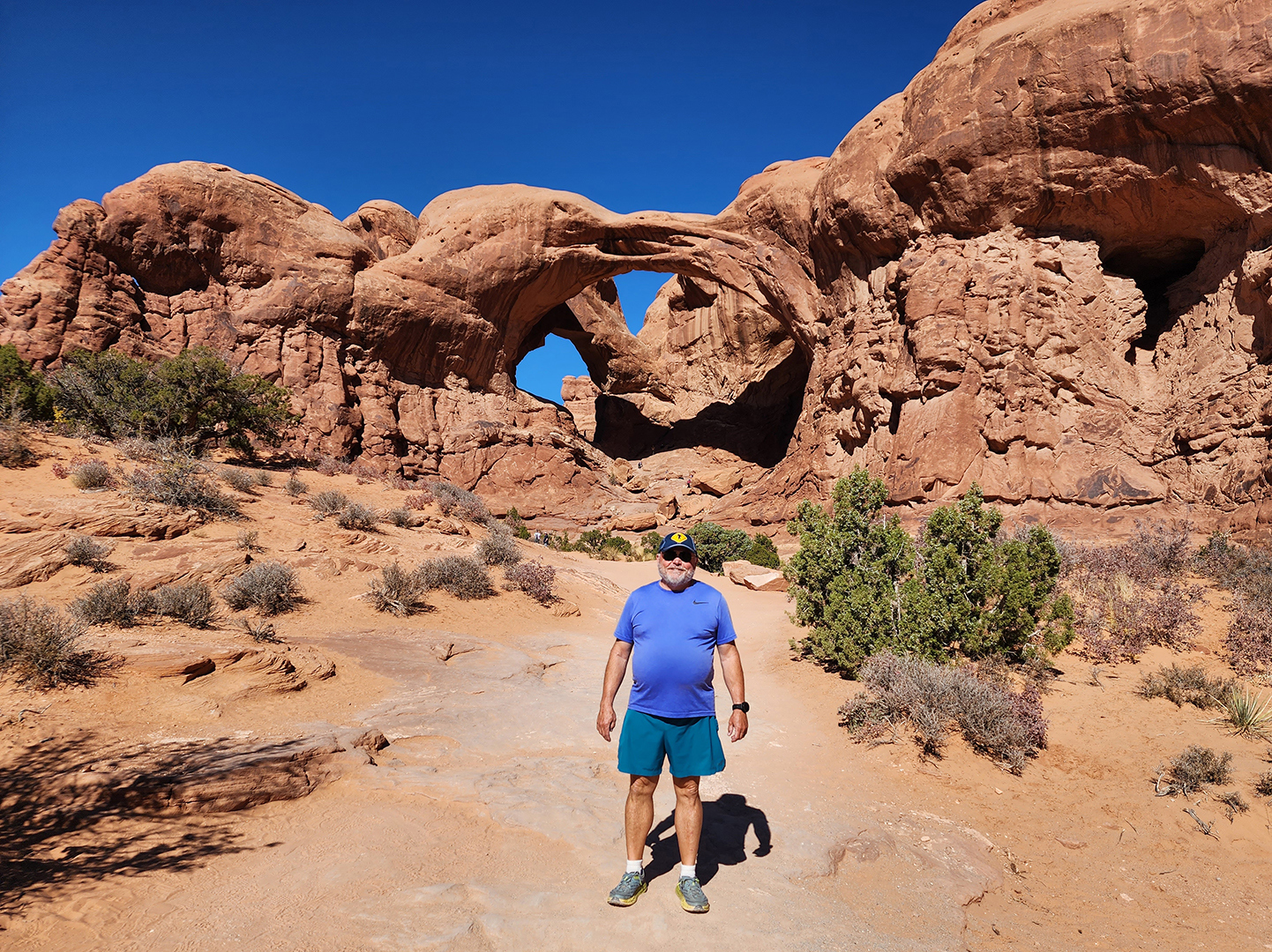 Bob at Double Arch, Arches National Park, UT.