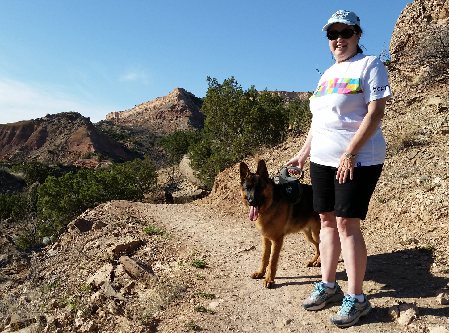 photo: Connie and Jäger at Palo Duro Canyon State Park.